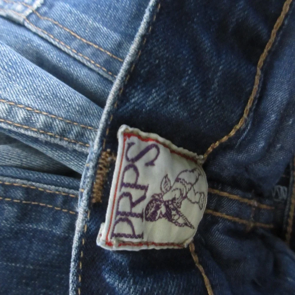 PRPS Demon Jeans Men 32 Distressed Denim Button Fly Whiskering Fade Portugal